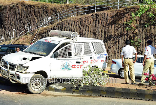 Police Car Hits Divider, 1